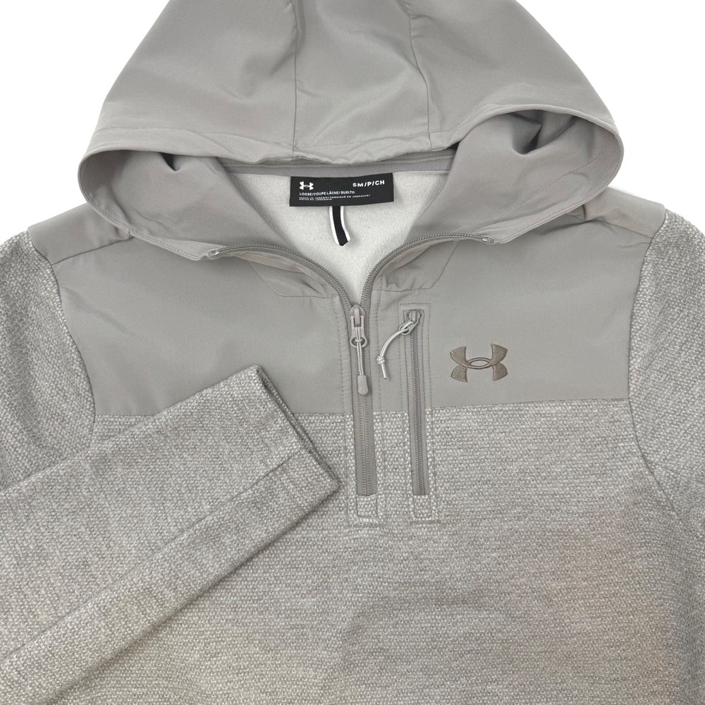 Under Armour Mens Small Specialist Henley 2.0 Hoodie Gray 1/4 Zip
